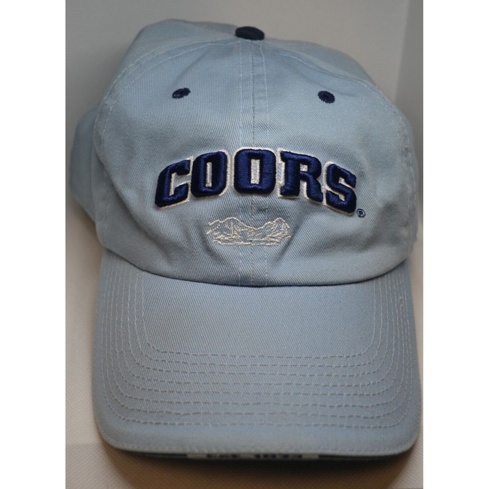 Vintage Coors The Game Hat Cap Light Blue Adjustable Strapback Great Con
